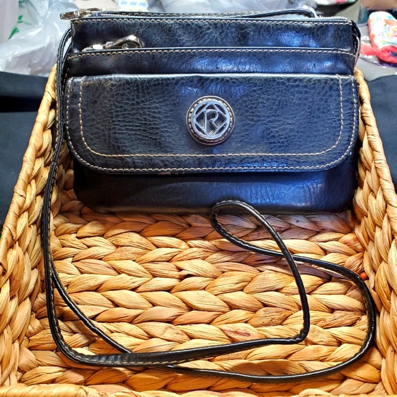 Black Leather Crossbody Purse 👛 - Picture 1 of 7
